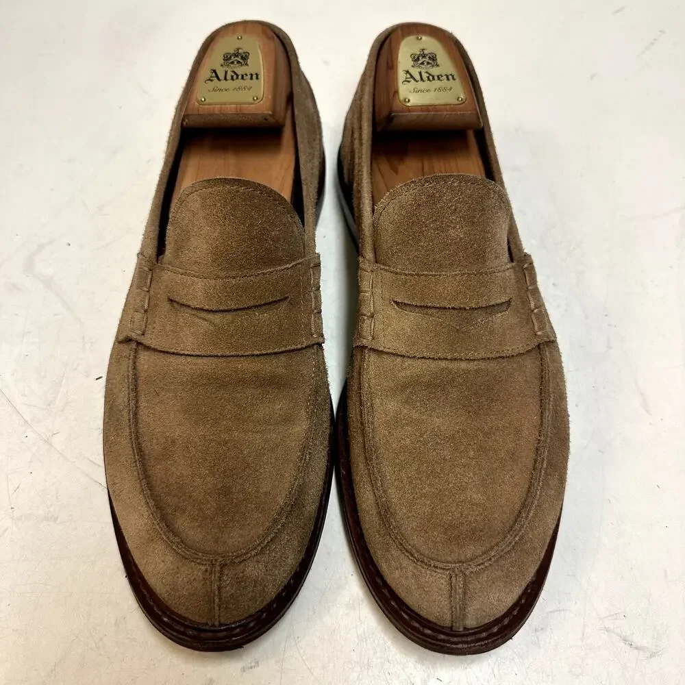 NEW HEELS Brunello Cucinell Brown Suede Penny Loafer Made in Italy EU 43 US 10 D